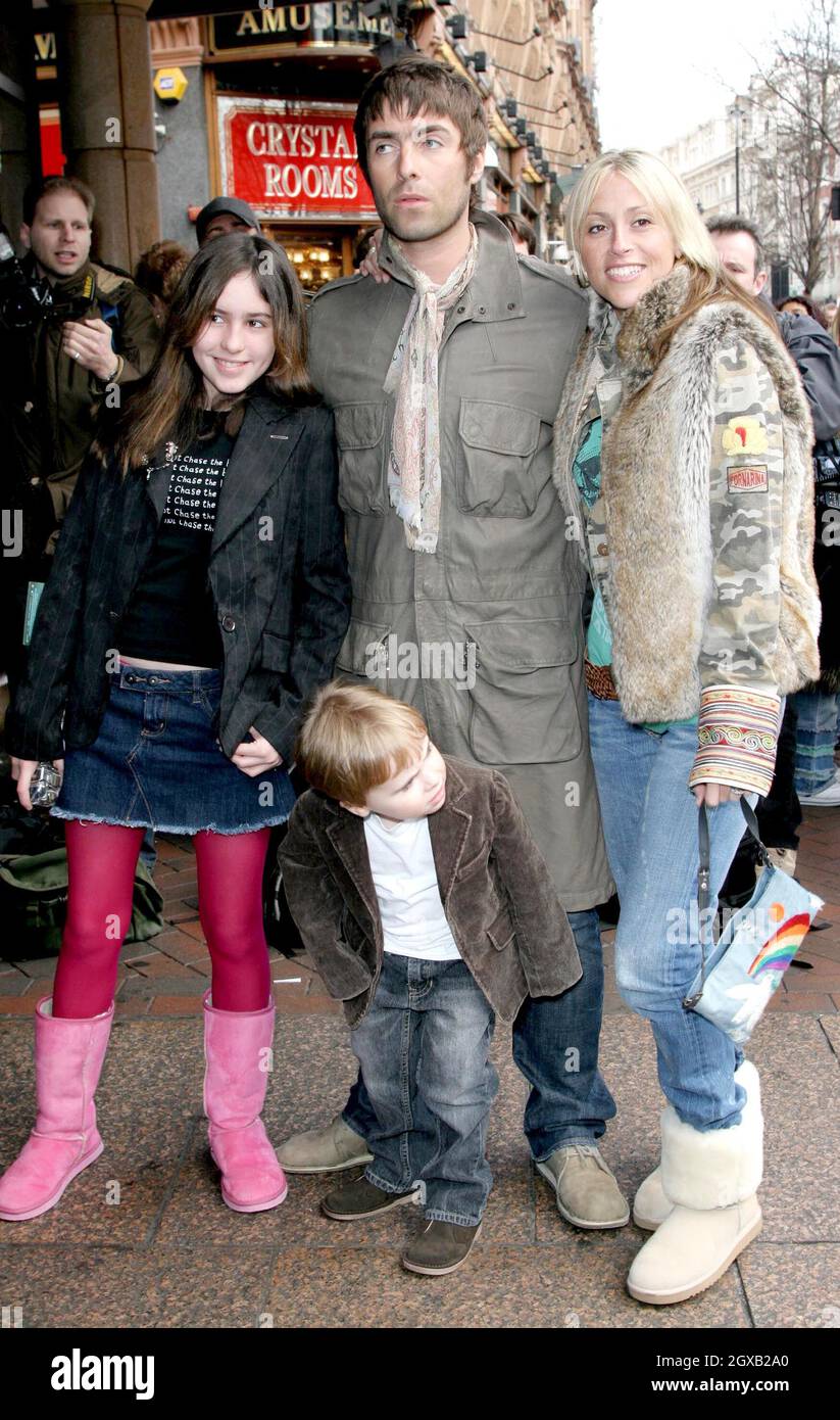 Oasis Singer Liam Gallagher And Nicole Appleton With Their Son Gene And Natalie Appleton S Daughter Rachel At The Spongebob And Squarepants Movie Premiere Held At The Vue Cinema In Leicester Square London