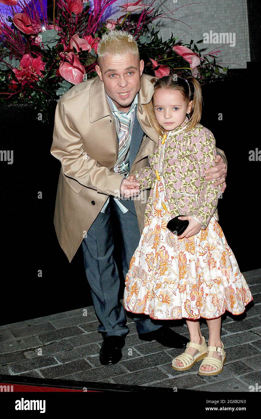 Brian Harvey and daughter arriving at The London Television Centre