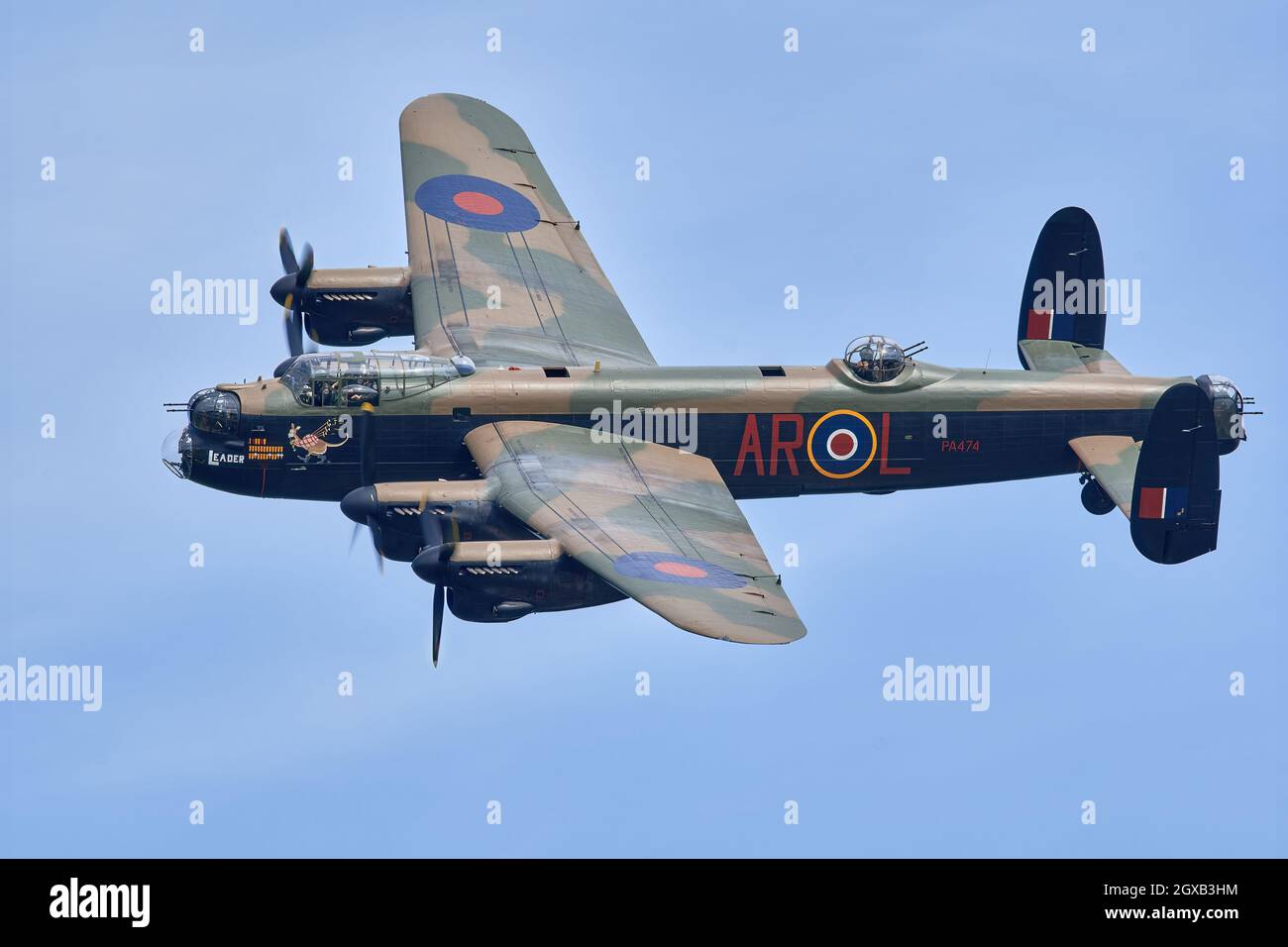 The Avro Lancaster displays. Stock Photo