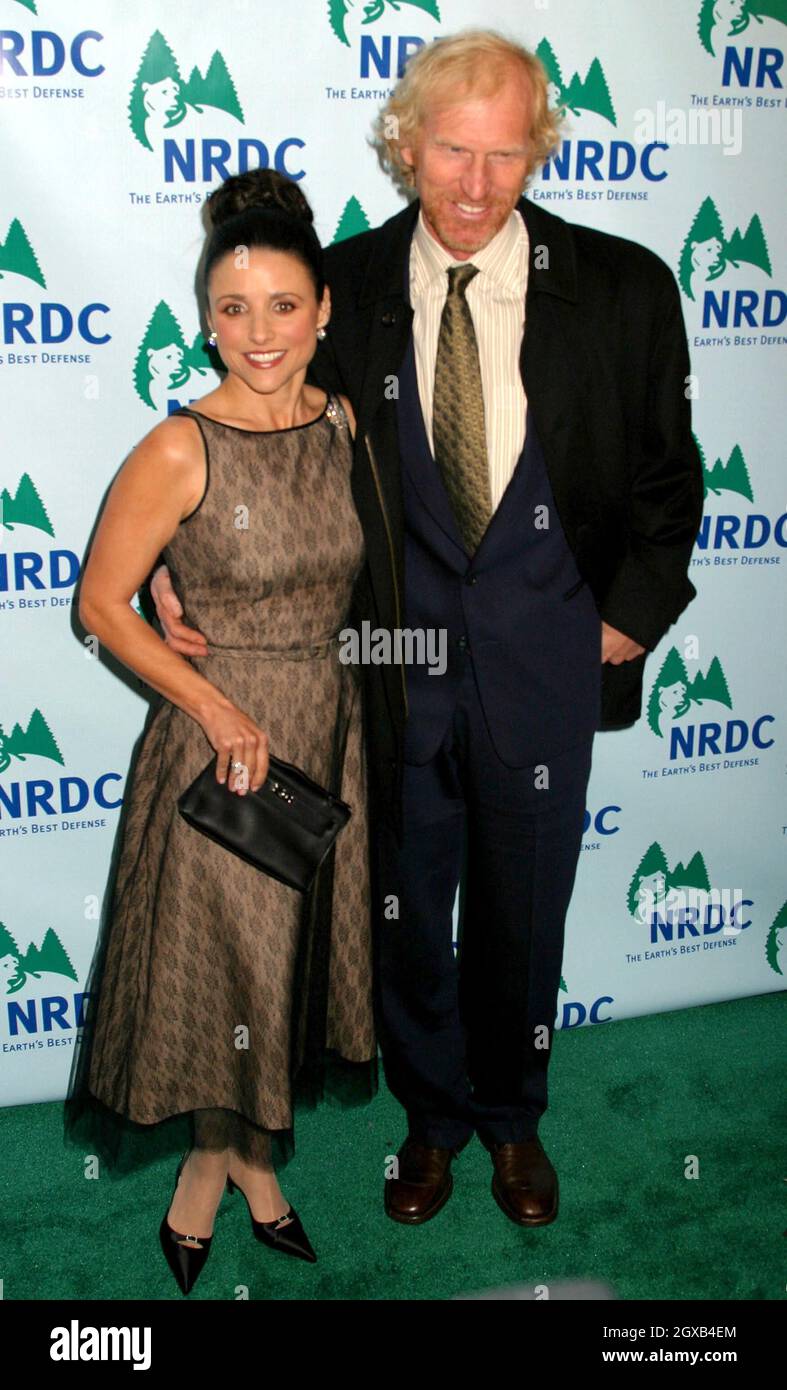 Julia Louis-Dreyfus and Brad Hall at the annual NY 'Forces for Nature' Gala Event for Natural Resources Defense Council.     Stock Photo