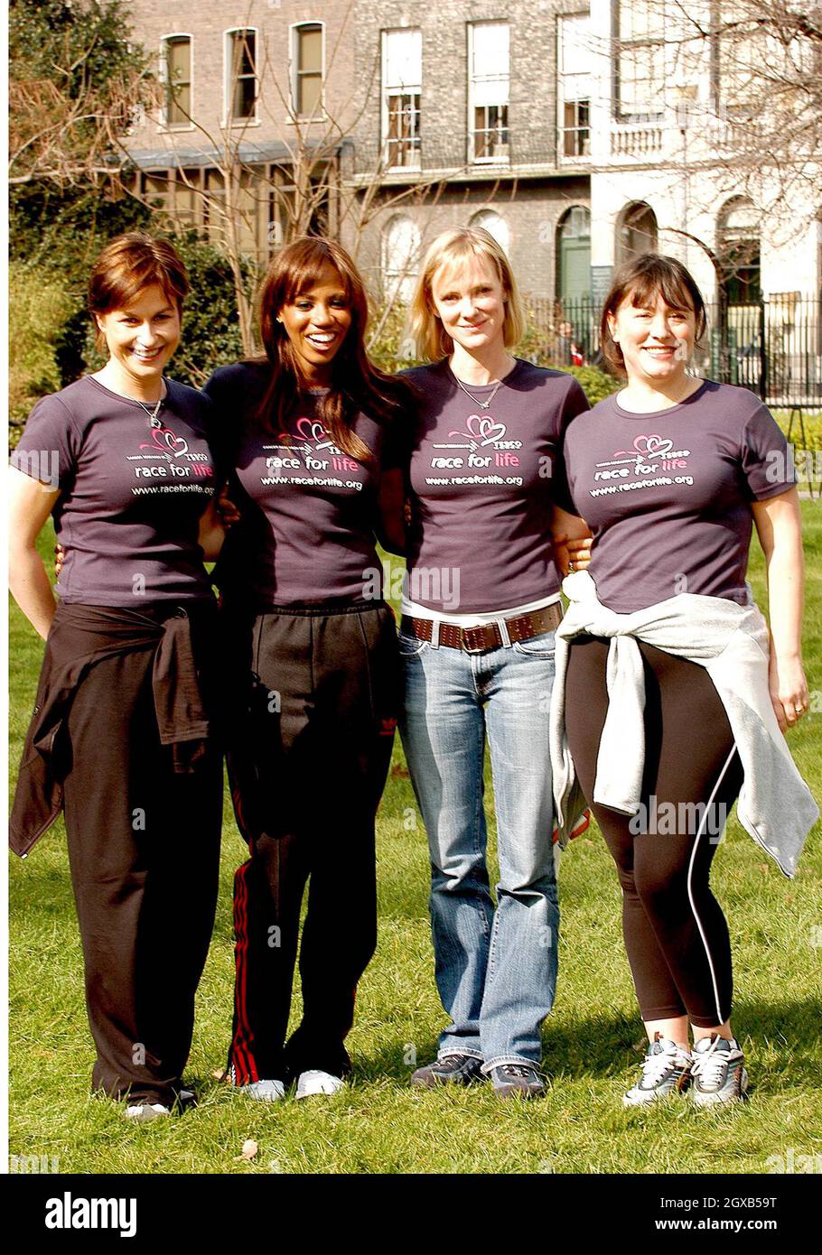 Emma Forbes, Shaznay Lewis, Hermione Norris and Arabella Weir launch five km charity walk, Cancer Research Uk, at Lincoln's Inn Fields, London, 16 March.  Stock Photo