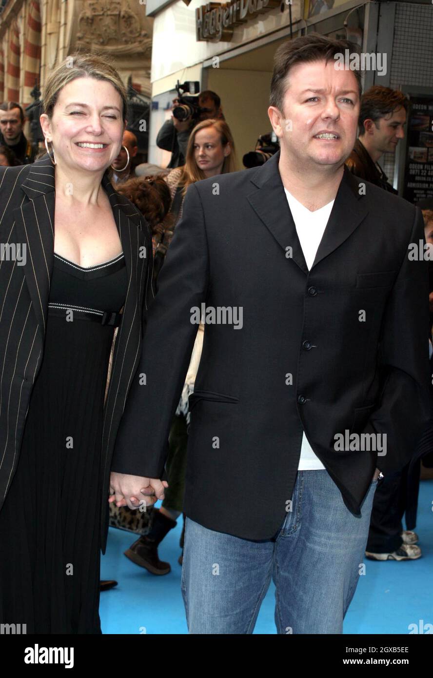 Ricky Gervais and girlfriend Jane Fallon at the world premiere of