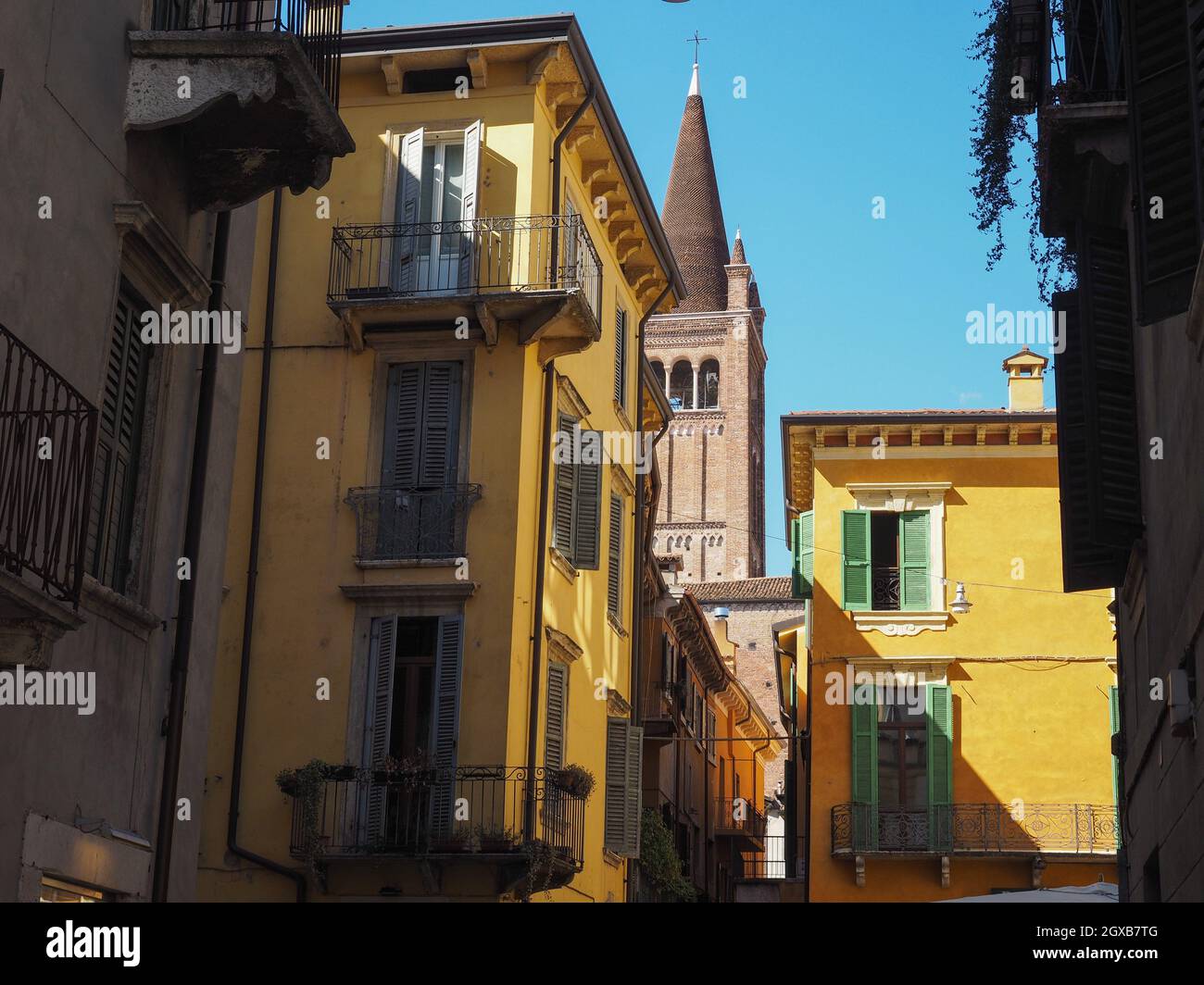 View of the city centre of Verona, Italy. Stock Photo