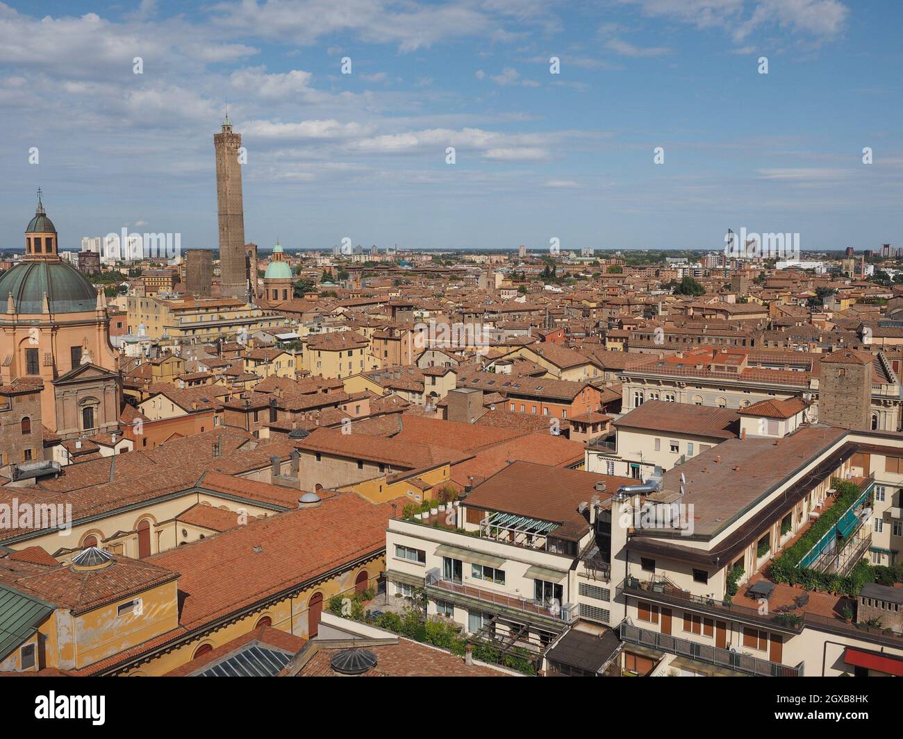 Aerial view of the city of Bologna, Italy. Stock Photo