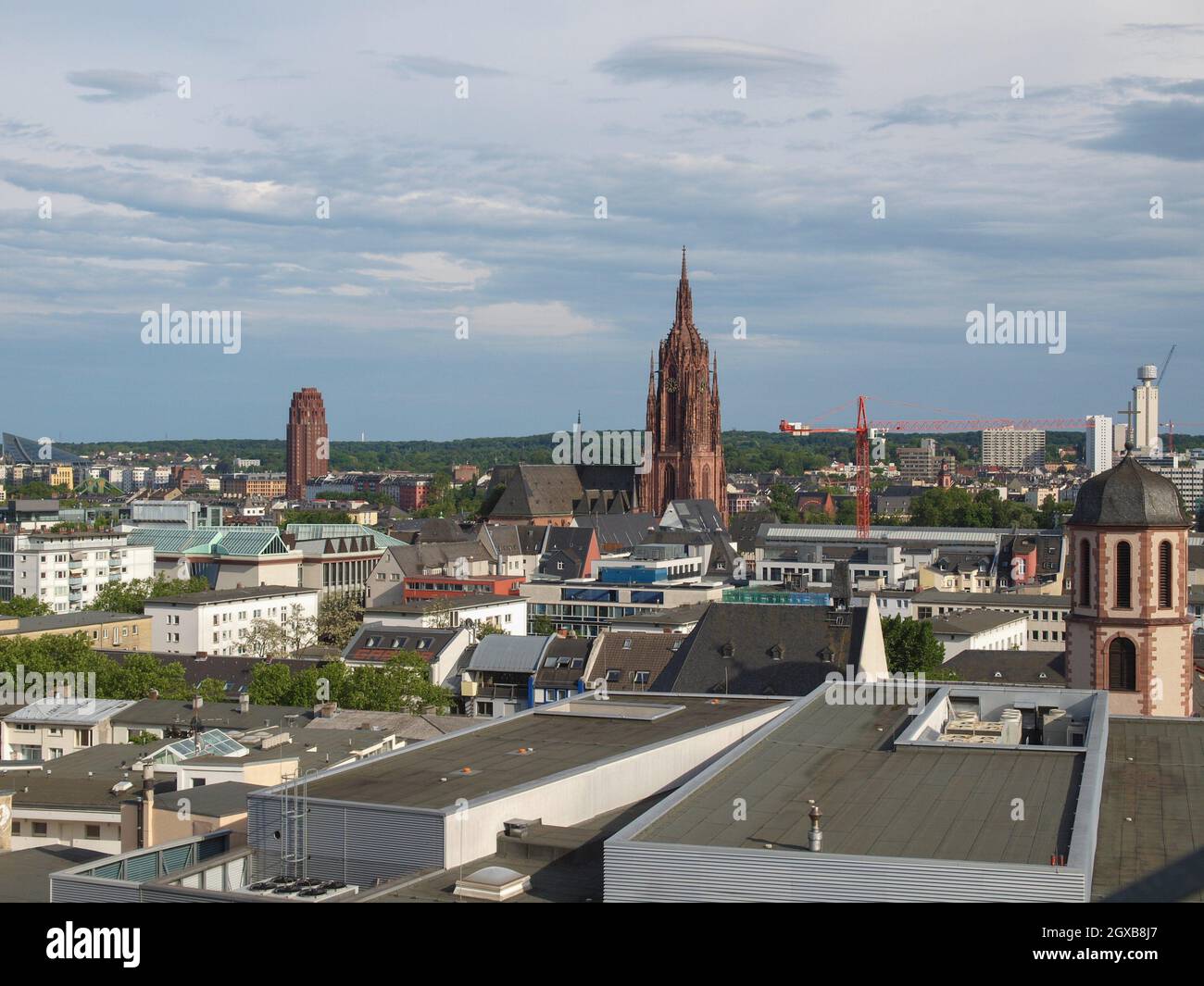 Aerial view of the city of Frankfurt am Main in Germany. Stock Photo