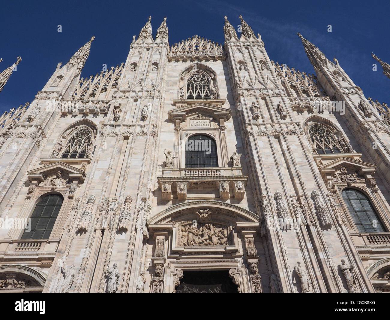 Duomo di Milano (translation Milan Cathedral) gothic church in Milan, Italy. Stock Photo