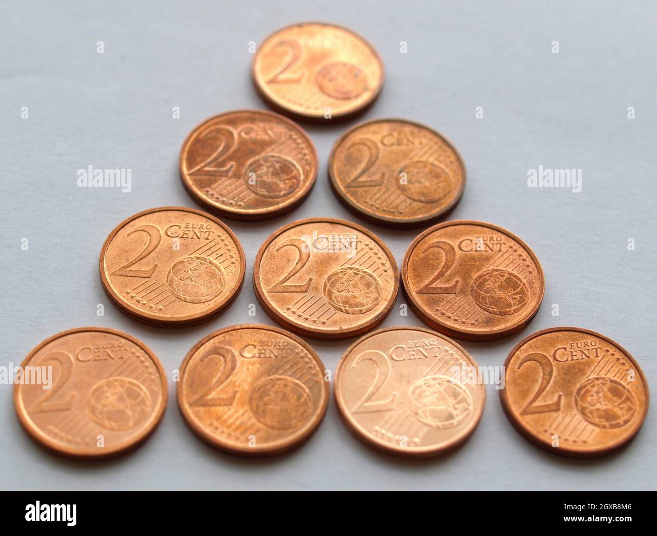 Euro coins money (EUR), currency of European Union. Stock Photo