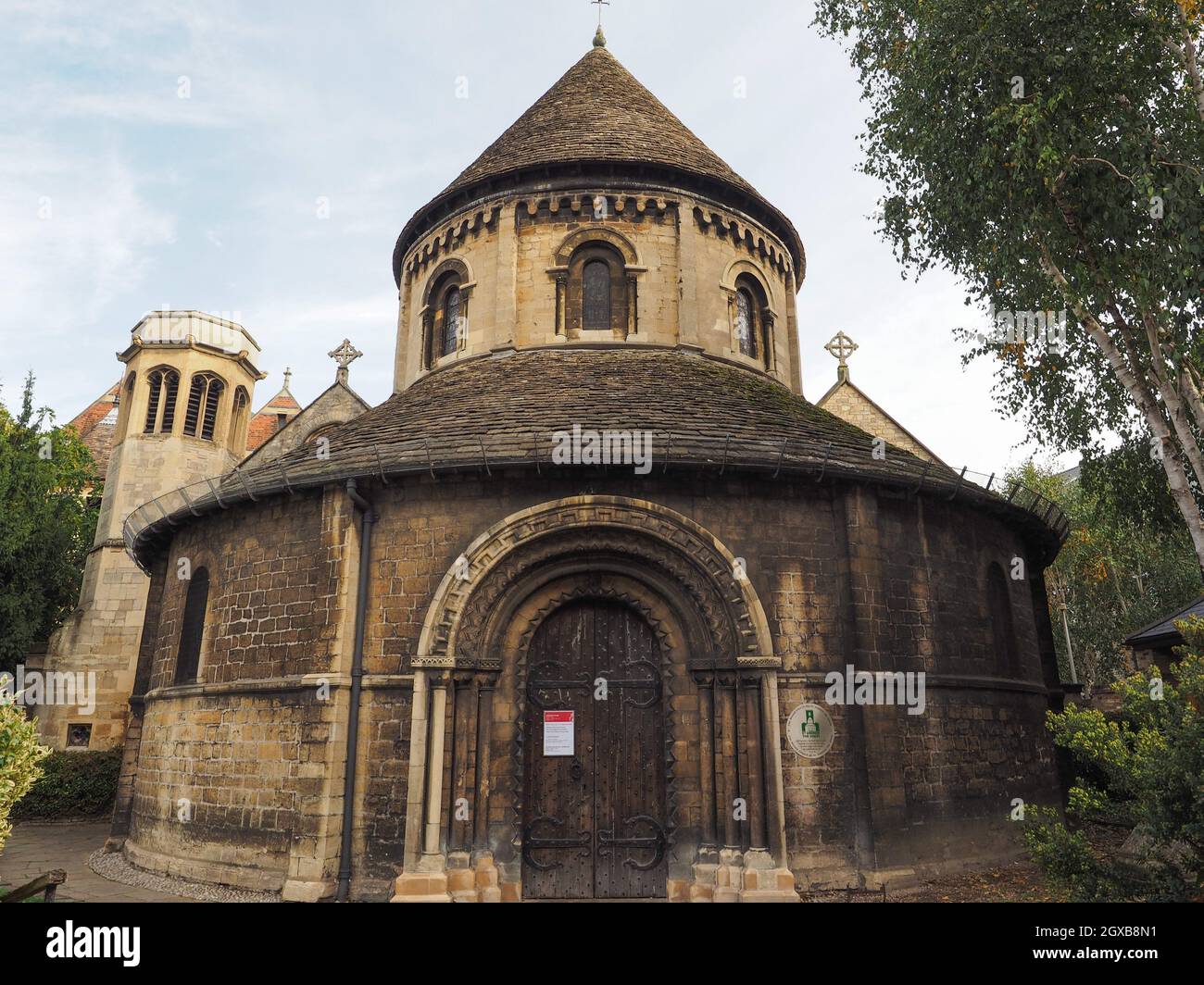 Anglican Church of the Holy Sepulchre aka the Round Church of Cambridge, UK. Stock Photo