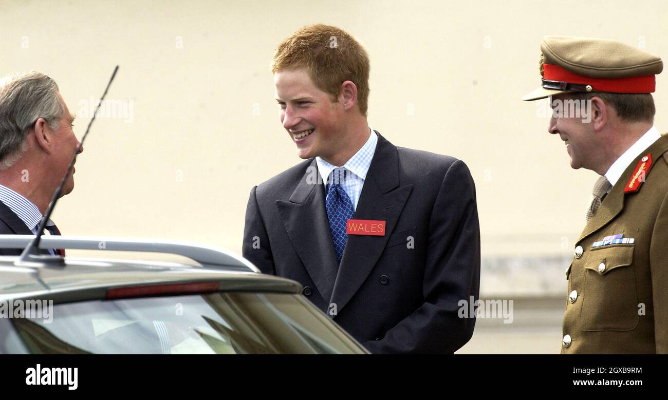 Prince Harry, accompanied by Prince Charles, arrives at Sandhurst Royal Military Academy where he was met by Commandant Major General Andrew Ritchie.  Prince Harry will now begin his officer training. Anwar Hussein/allactiondigital.com *** Local Caption *** Prince Harry; Prince Charles  Stock Photo