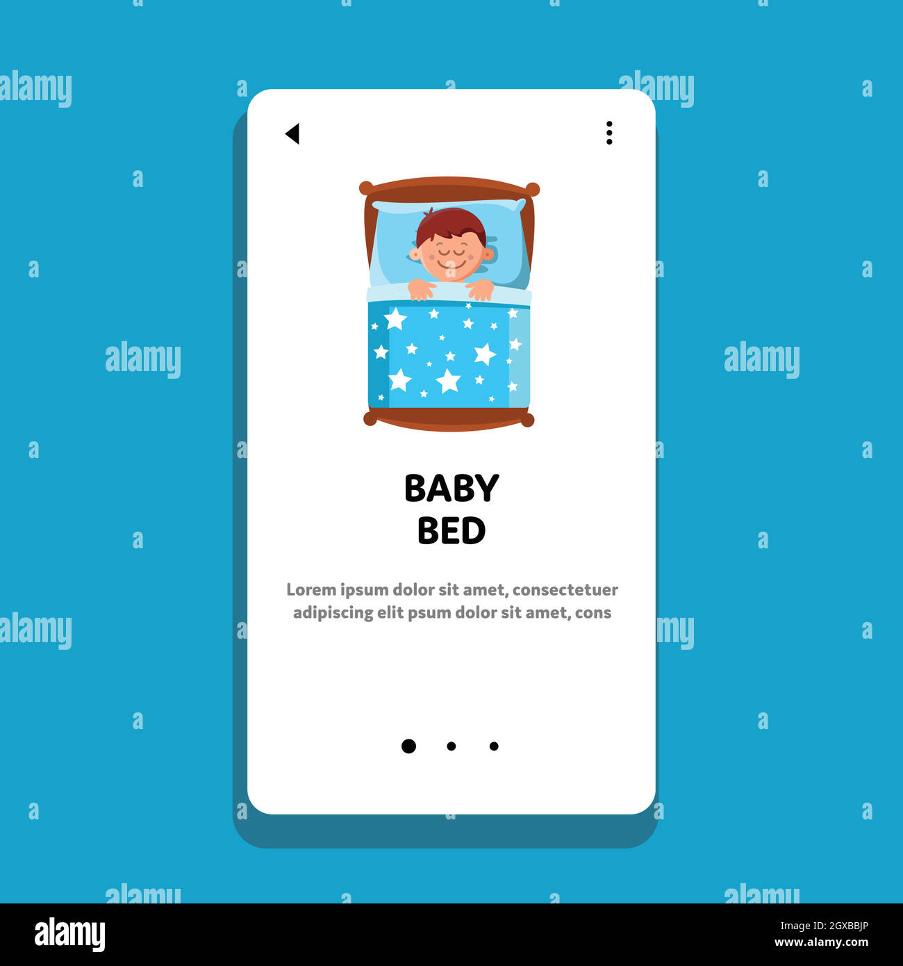 Baby In Bed Sleeping, Boy Sweet Dreams Vector Stock Vector Image & Art