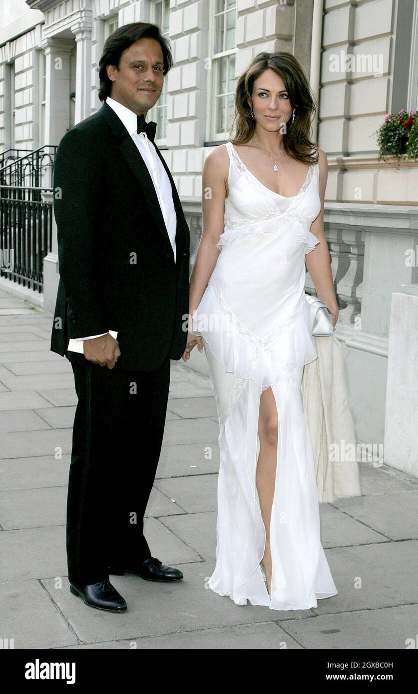 Elizabeth Hurley and Arun Nayer attended an evening in honour of