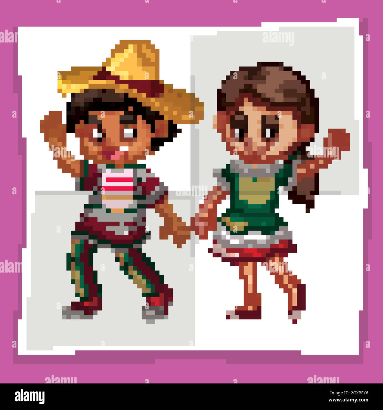 Boy and girl in Mexican costume Stock Vector