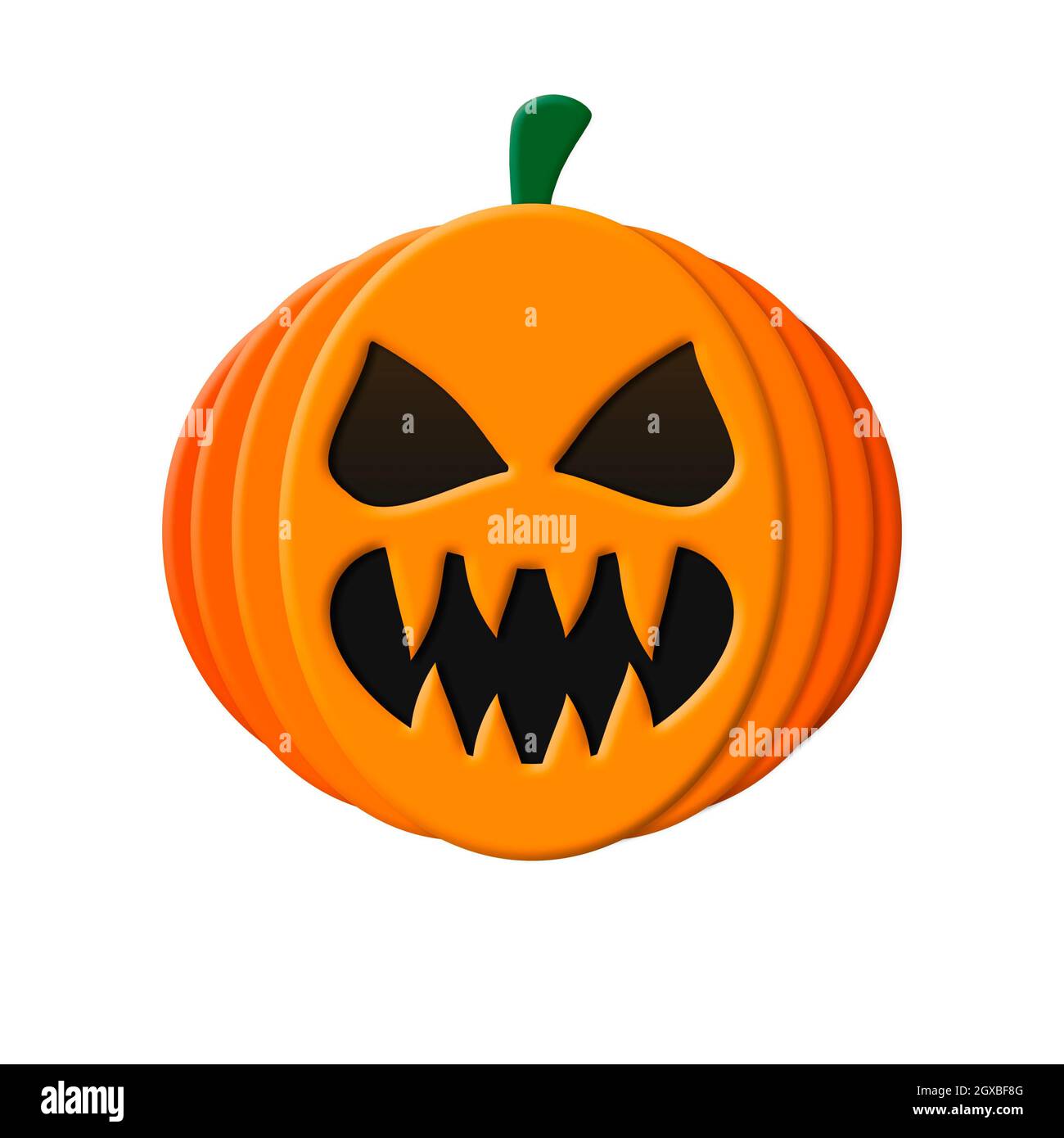 Halloween pumpkin Jack Lantern emoticon isolated on white Background. Stock Photo