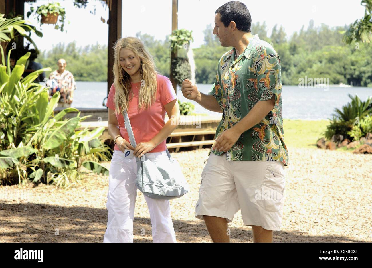 Drew Barrymoore and Adam Sandler in film still from 50 First Dates.  Stock Photo