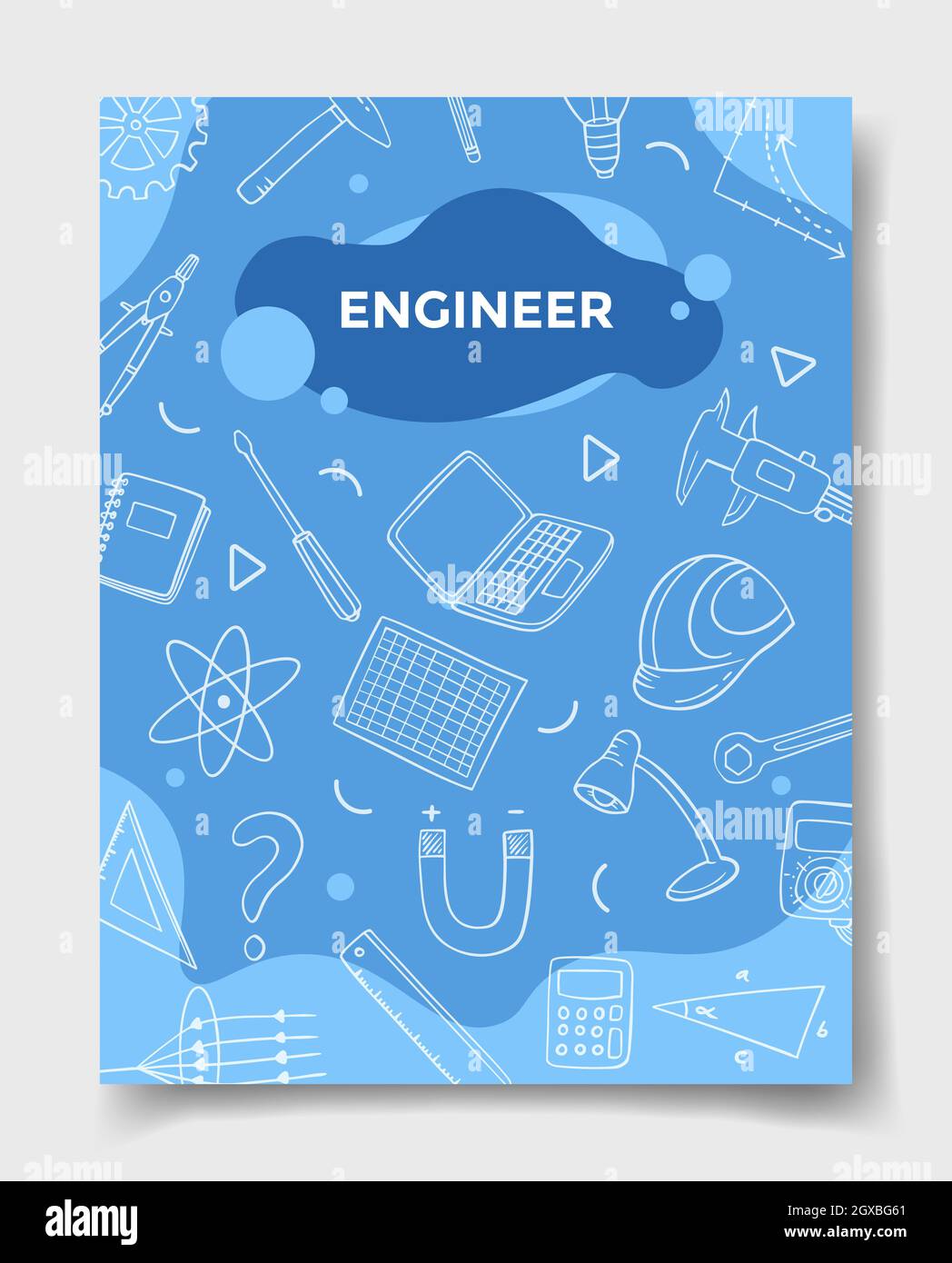 engineer jobs career with doodle style for template of banners, flyer