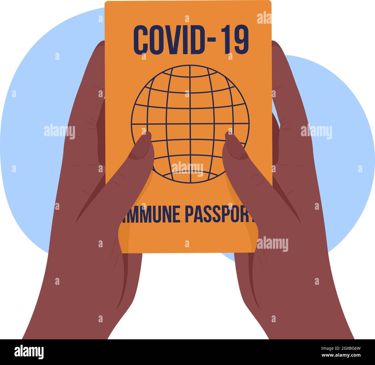 Vaccination passport 2D vector isolated illustration Stock Vector