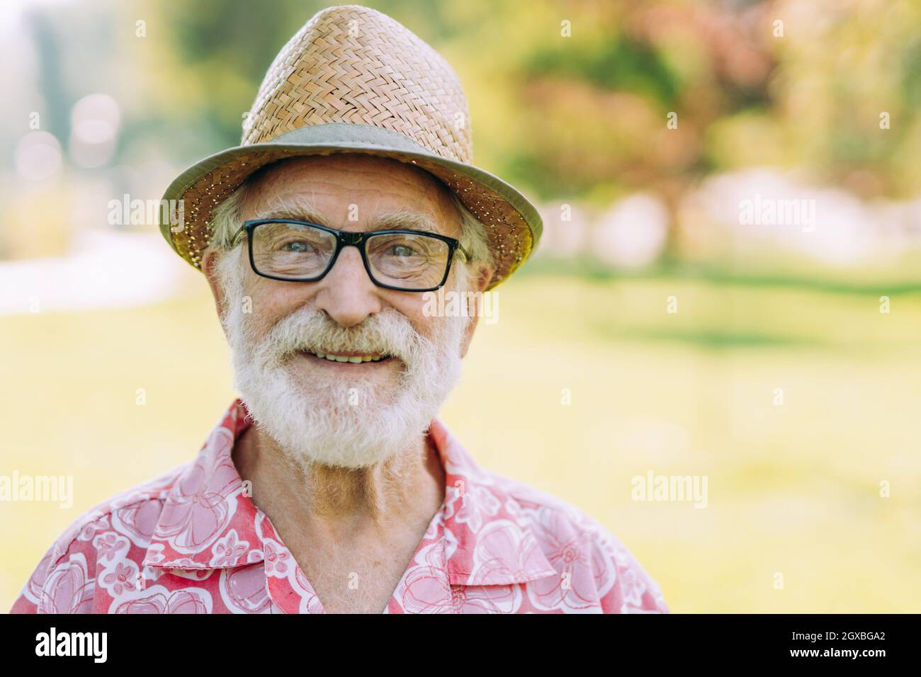 group of senior friends playing at the park. Lifestyle concepts about seniority and third age. Stock Photo