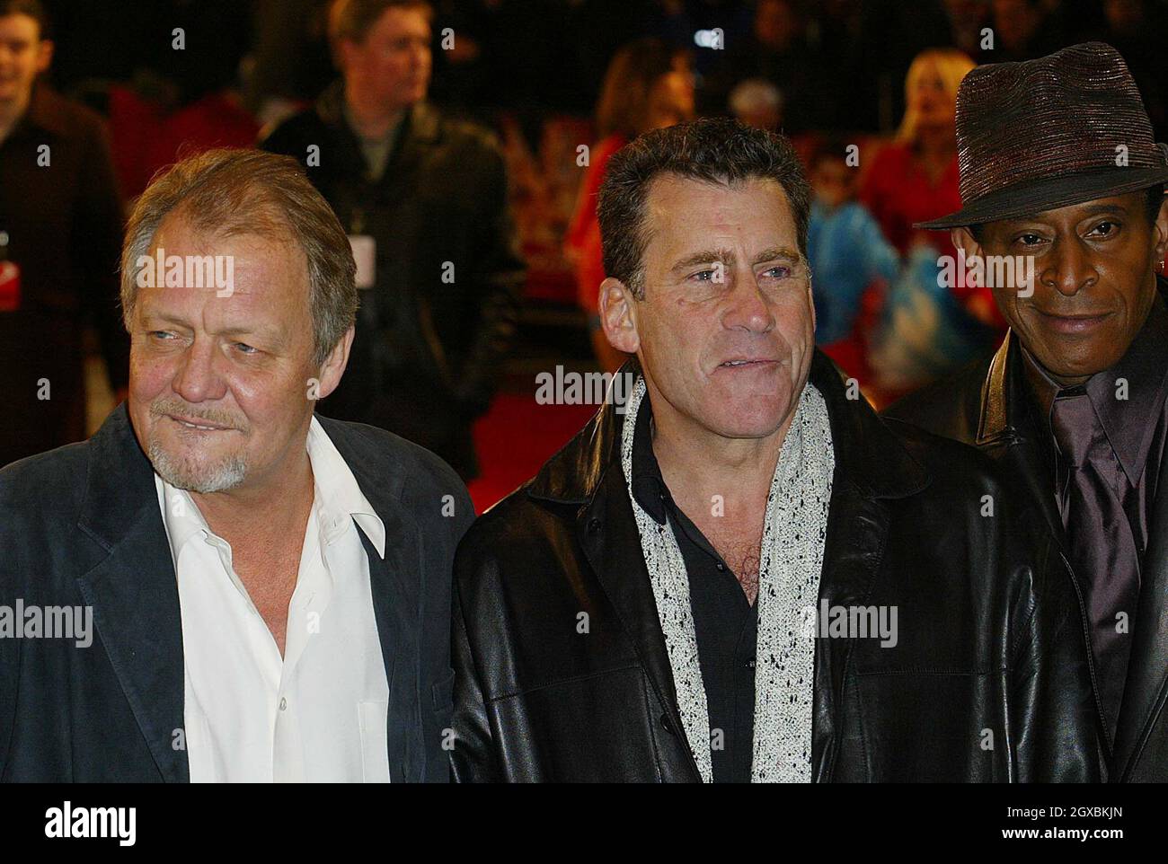David Soul, Paul Michael Glaser and Antonio Fargas at the UK Premiere of Starsky & Hutch at odeon Leicester Square. Stock Photo