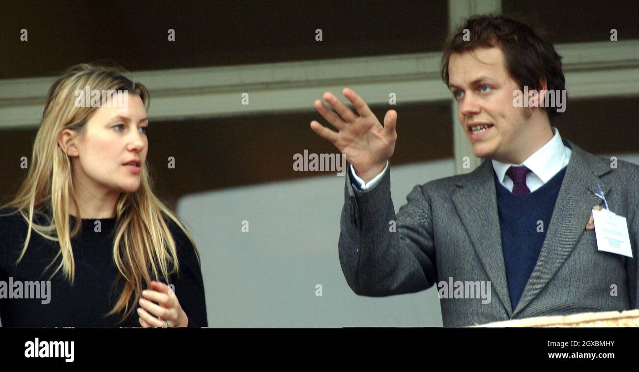 Tom Parker Bowles and his wife Sara attend Gold Cup Day at Cheltenham Races on March 17, 2006. Anwar Hussein/allactiondigital.com  Stock Photo