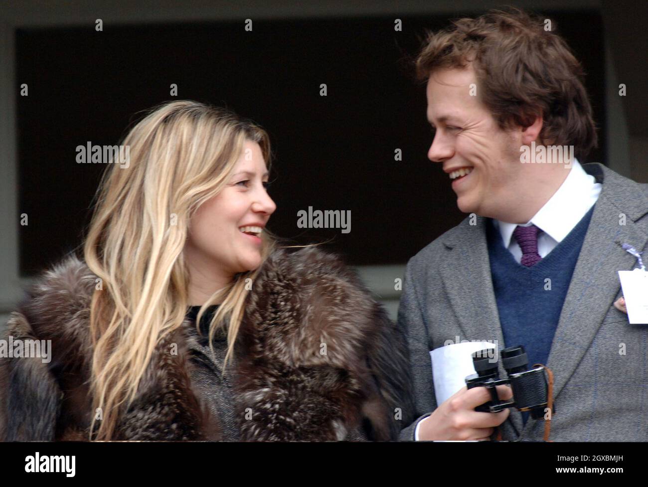 Tom Parker Bowles and his wife Sara attend Gold Cup Day at Cheltenham Races on March 17, 2006. Anwar Hussein/allactiondigital.com  Stock Photo