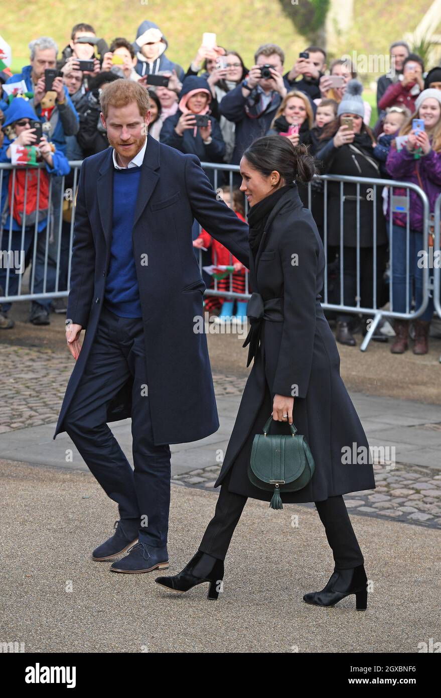 Prince Harry and Meghan Markle meet the public as they visit Cardiff
