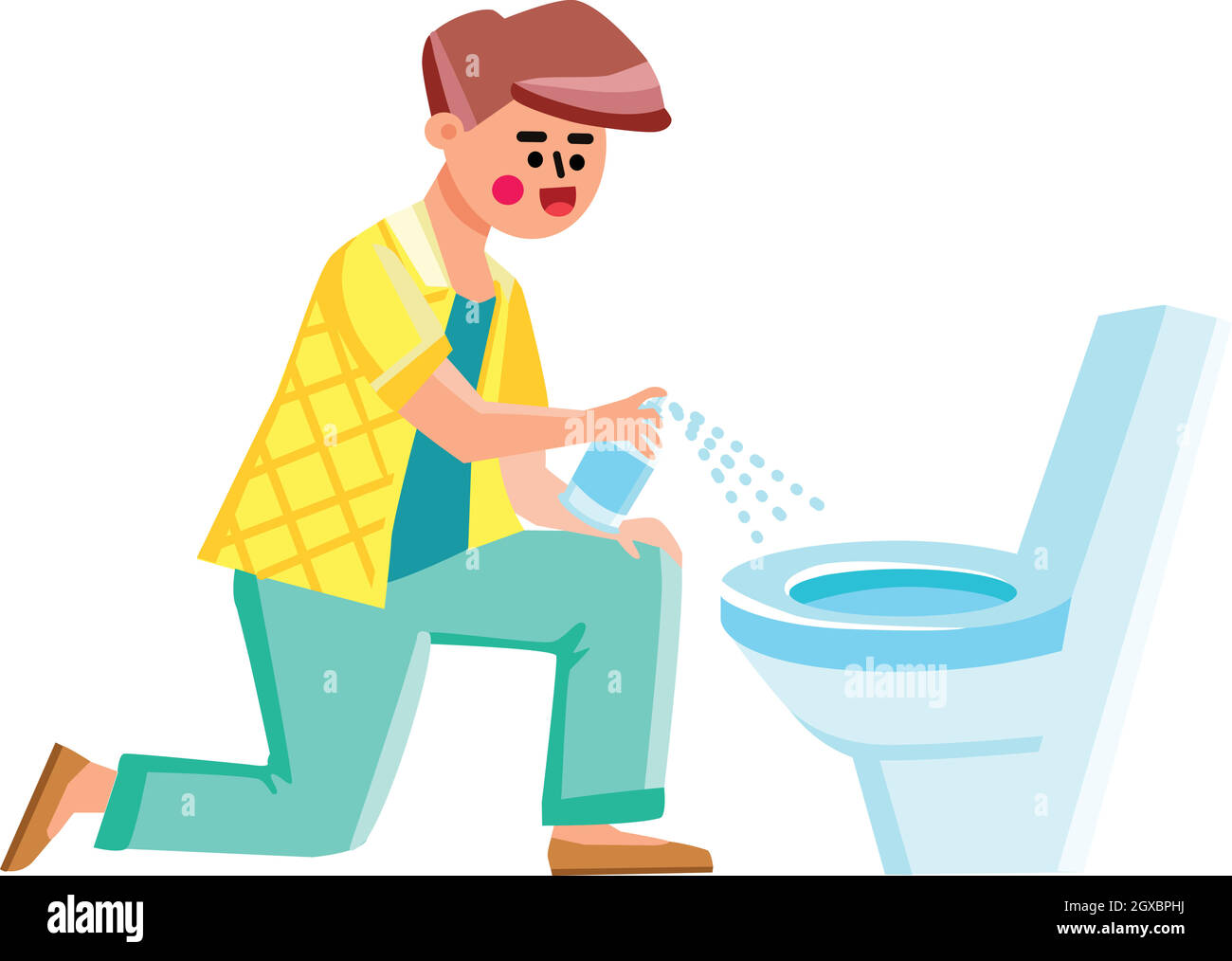 Man using toilet Stock Vector Images Alamy