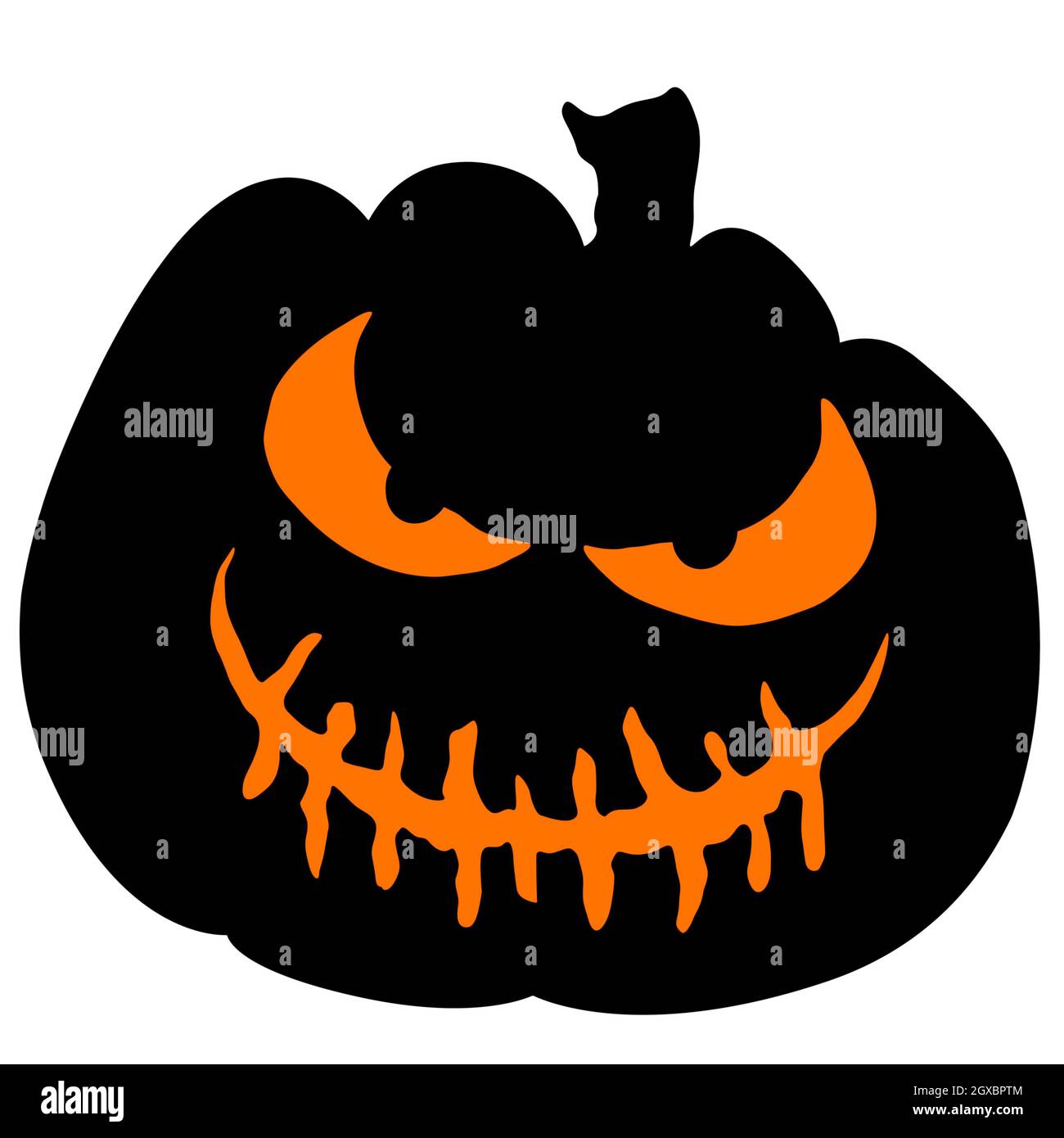 Halloween pumpkin Jack Lantern emoticon isolated on white Background 3D illustration. Stock Photo