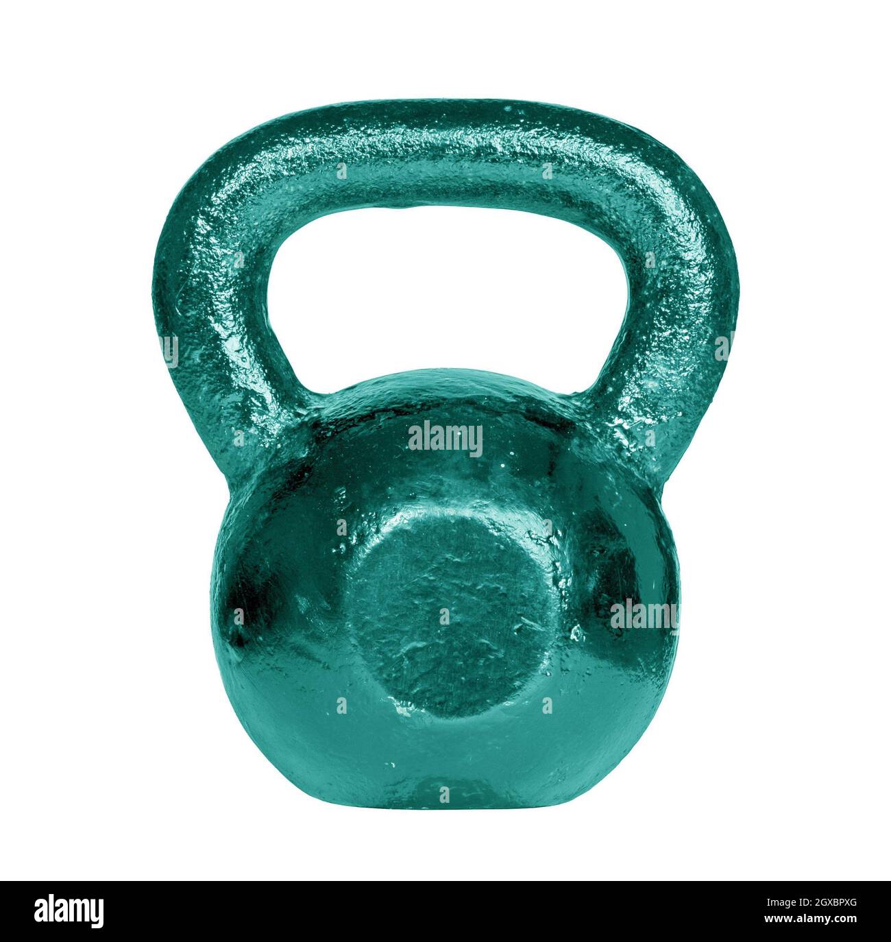 Green kettlebell isolated on a white background Stock Photo Alamy