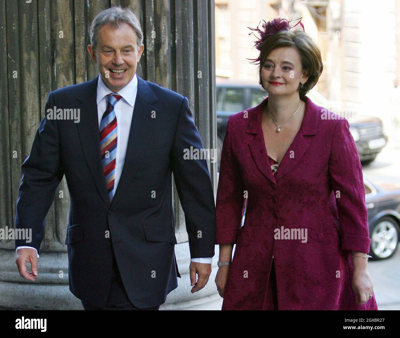 Britain's Prime Minister Tony Blair and his wife Cherie arriving Stock
