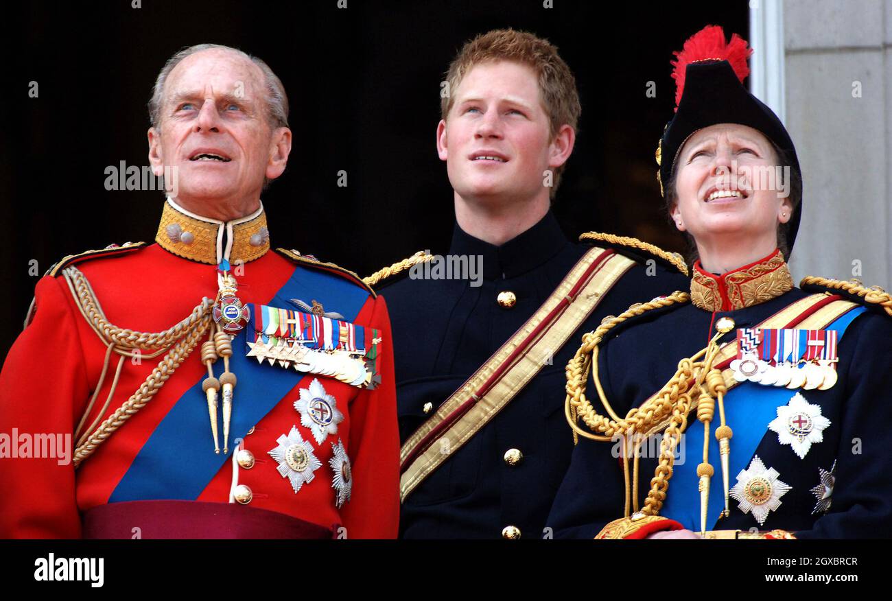 Prince Philip, Duke of Edinburgh, Prince Harry and Princess Anne attend  Stock Photo - Alamy