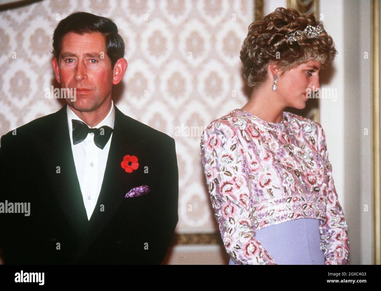 Prince Charles, Prince of Wales and Diana, Princess of Wales are at loggerheads during their tour of Korea in 1992. Stock Photo