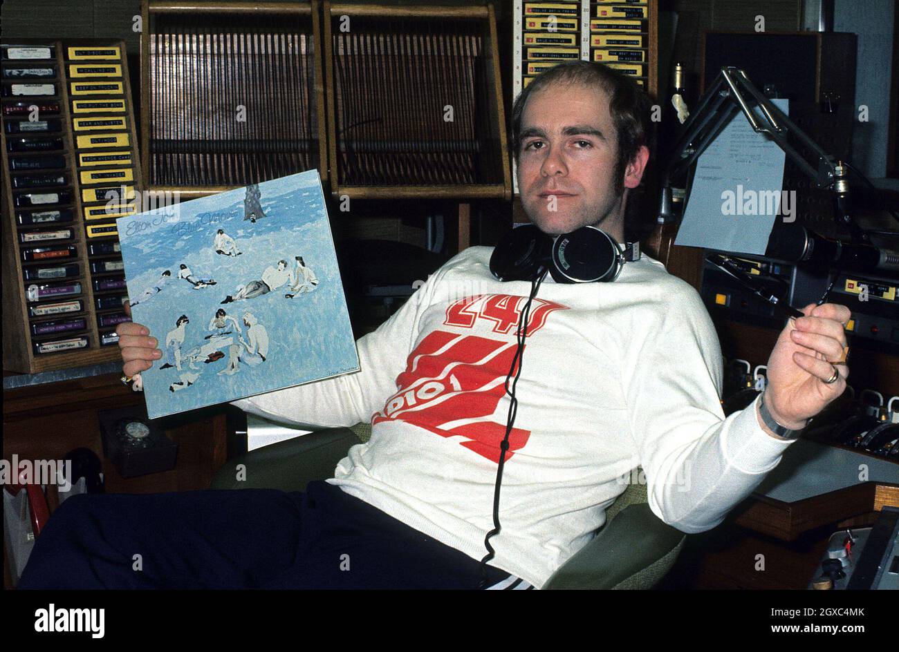 Elton John Promotes His New Album Blue Moves At The Radio One Studios elton-john-promotes-his-new-album-blue-moves-at-the-radio-one-studios
