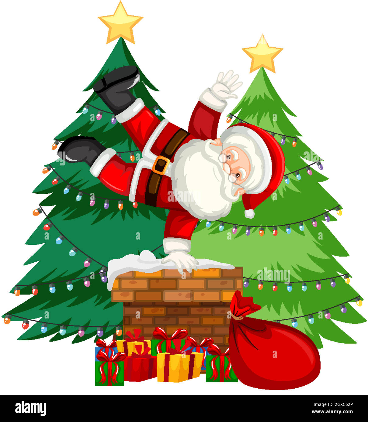 Christmas theme with Santa and presents Stock Vector