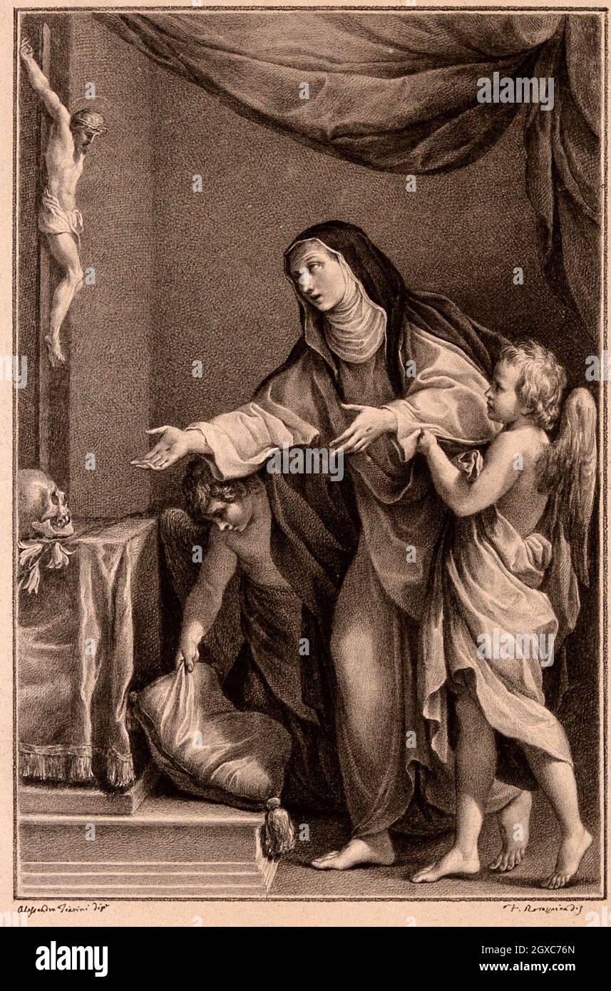 Saint catherine of siena receiving the stigmata hi-res stock ...
