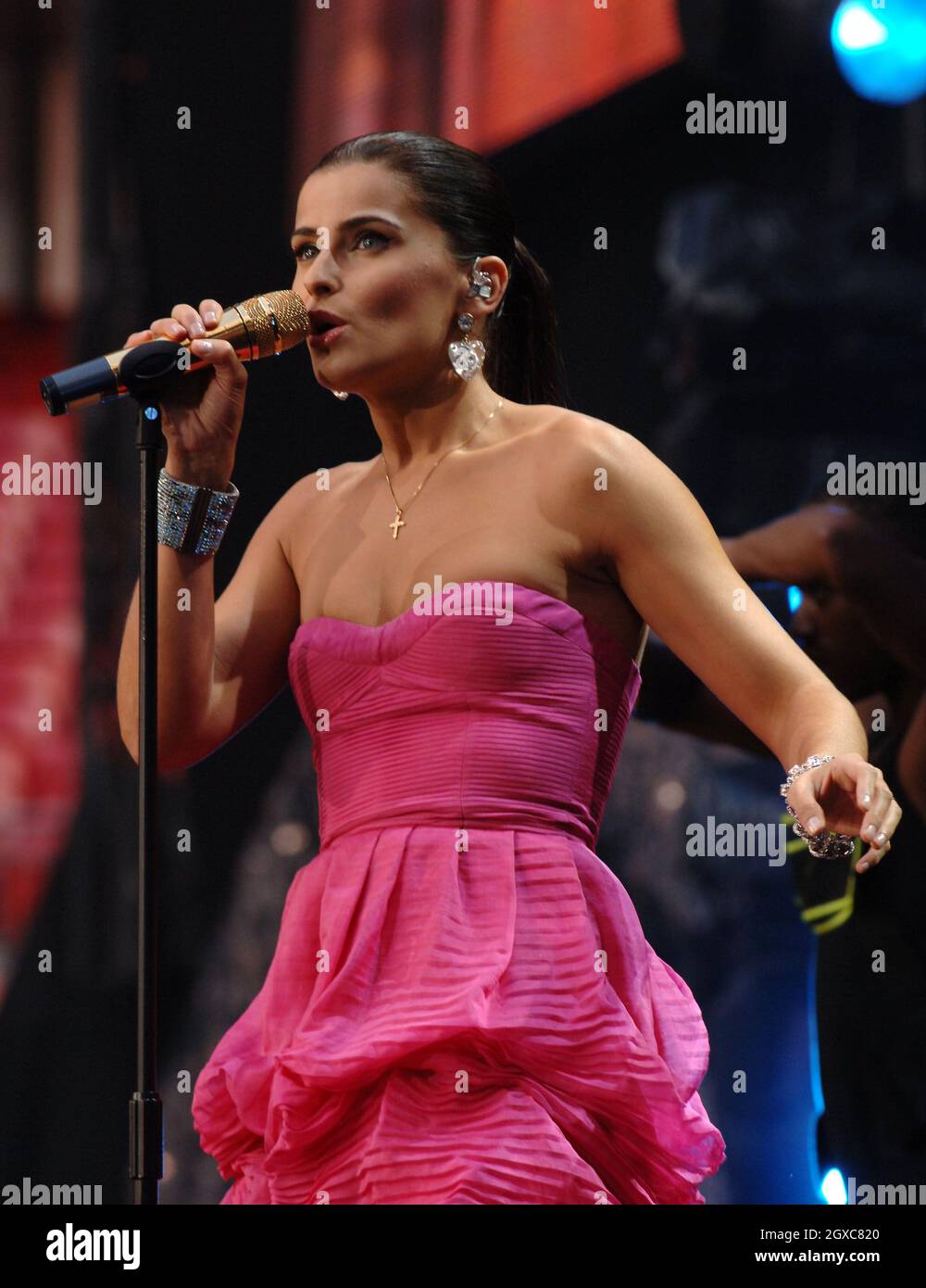 Nelly Furtado live at The Concert for Diana from the Royal box, Wembley Stadium, London. Stock Photo