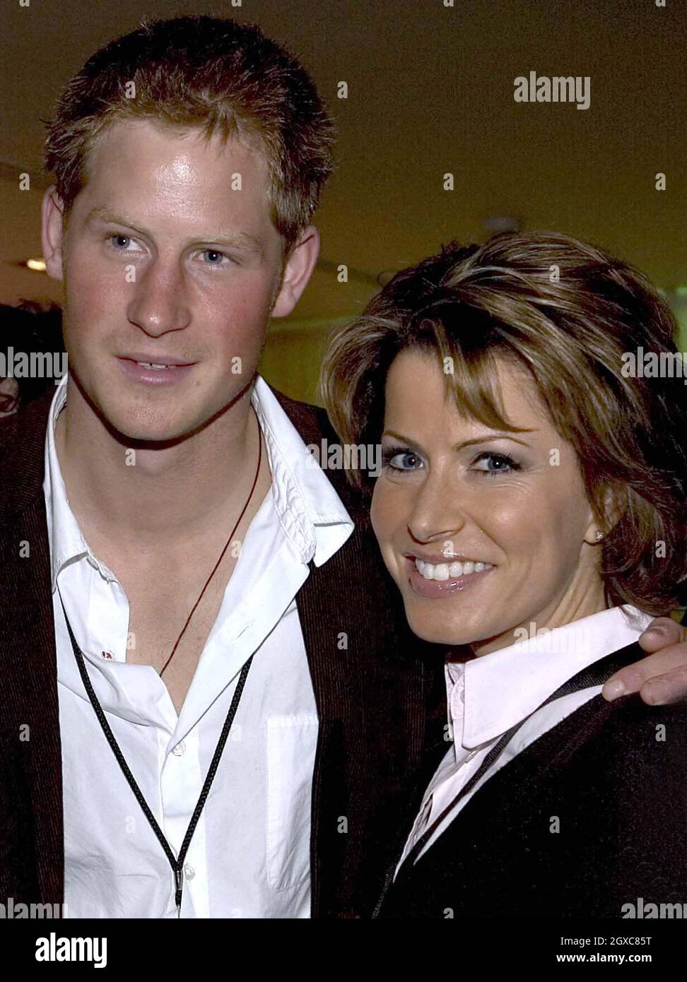 Prince William meets television presenter Natasha Kaplinsky at a reception following the Concert for Diana at Wembley Stadium. Stock Photo