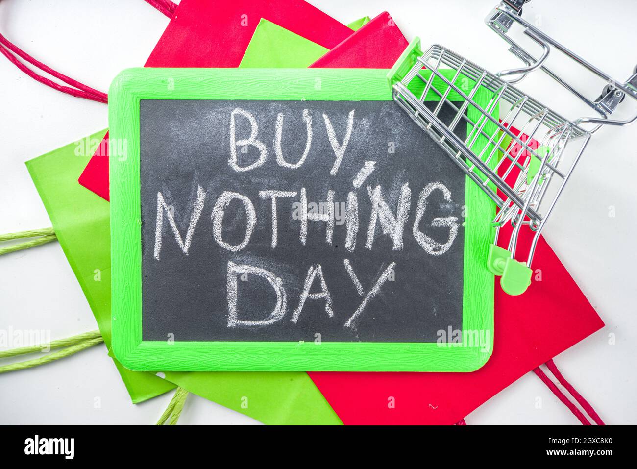 Buy nothing day background, International day of protest against consumerism and shopping days concept Stock Photo