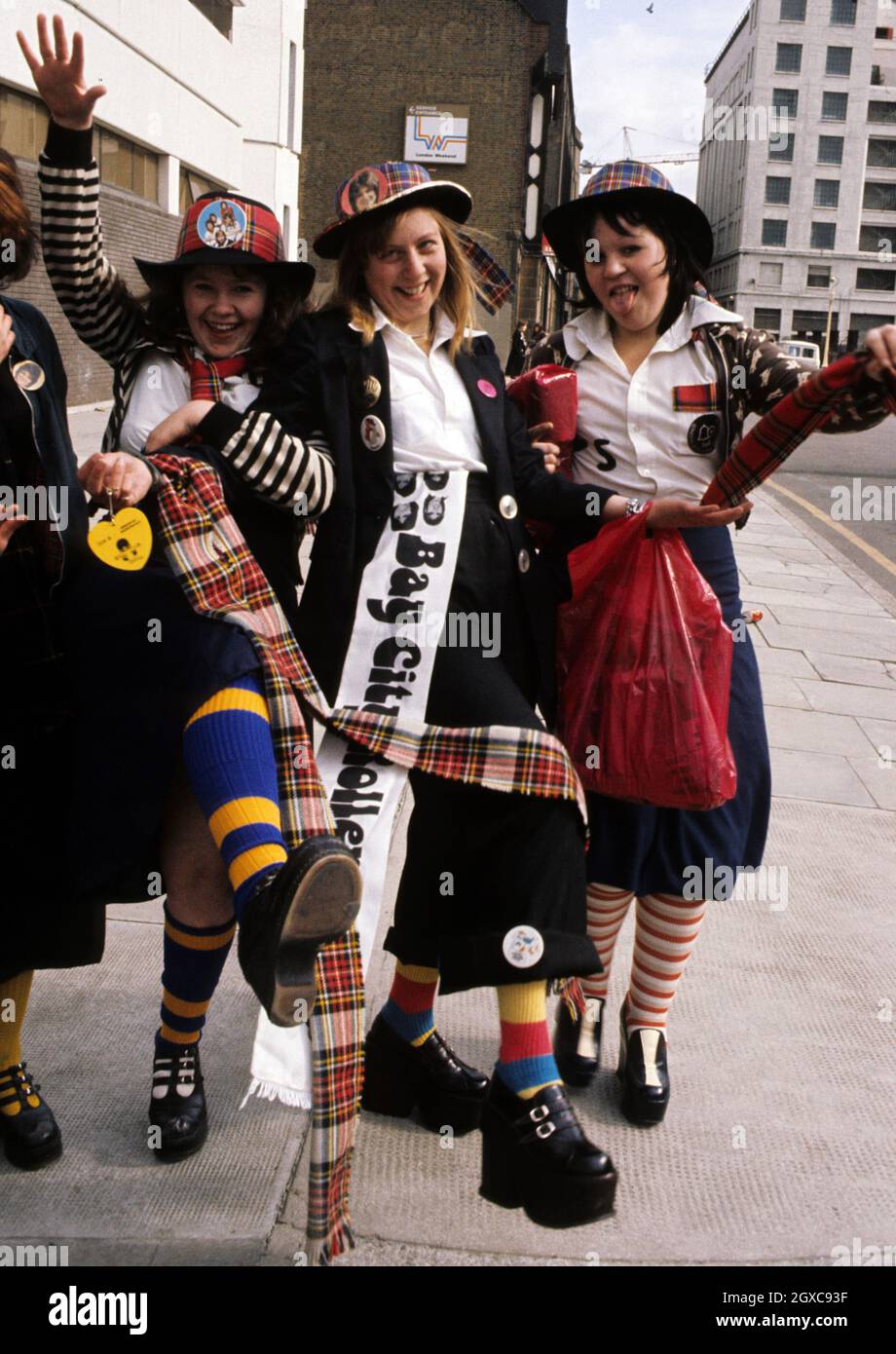 Bay City Rollers fans, circa 1975 Stock Photo