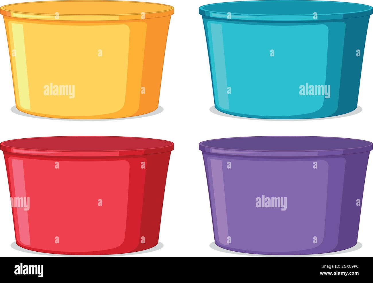 Set of colorful buckets Stock Vector