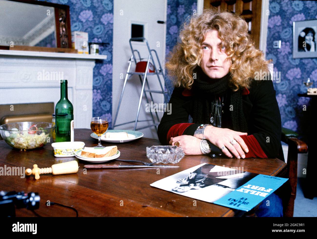 Singer Robert Plant of Led Zeppelin, circa 1985 Stock Photo