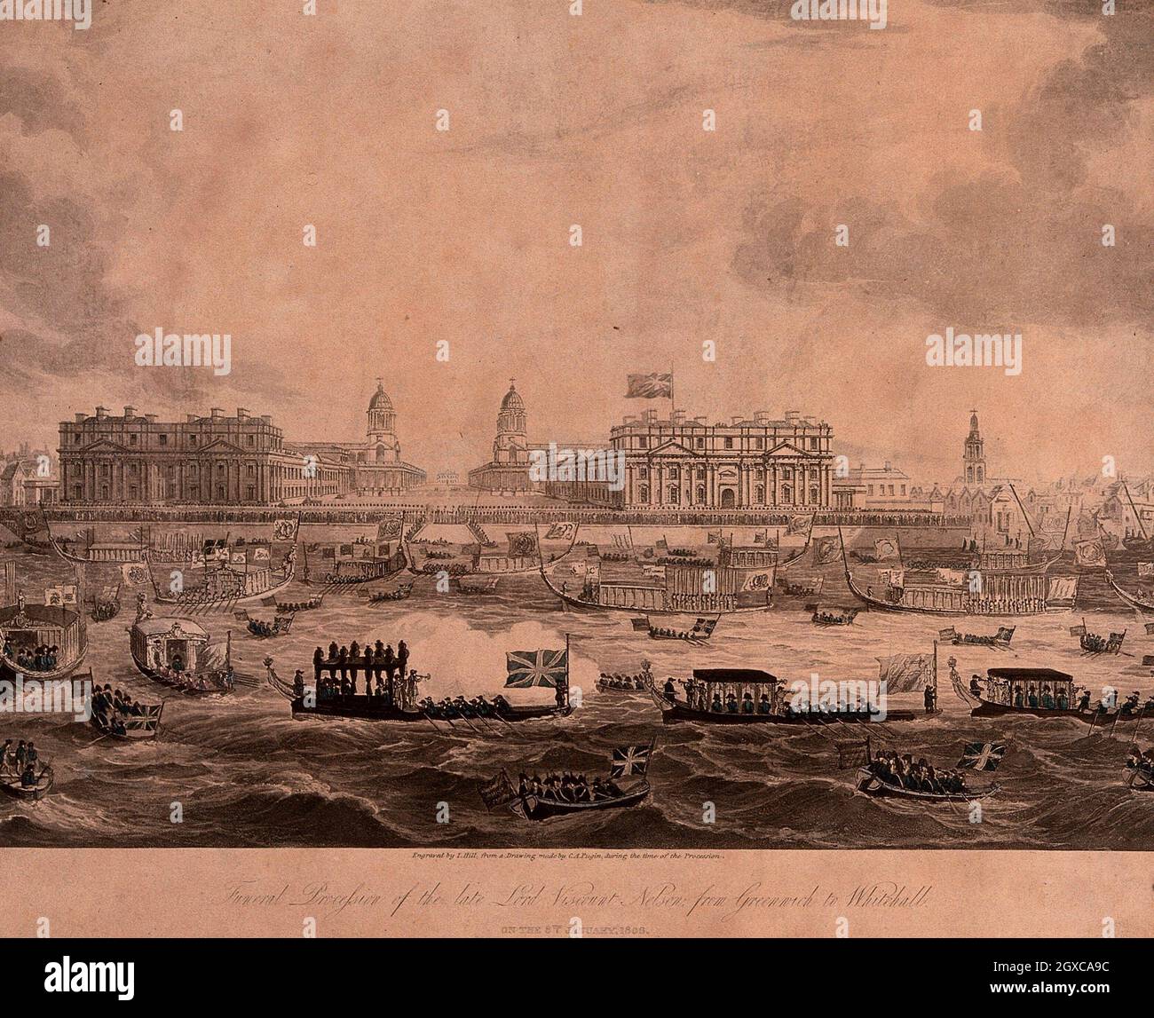The funeral procession of Lord Nelson from Greenwich to Whitehall in