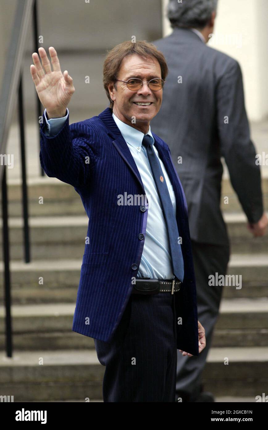 Sir Cliff Richard attends the Service to celebrate the life of Diana, Princess of Wales at the Guards Chapel in London. Stock Photo