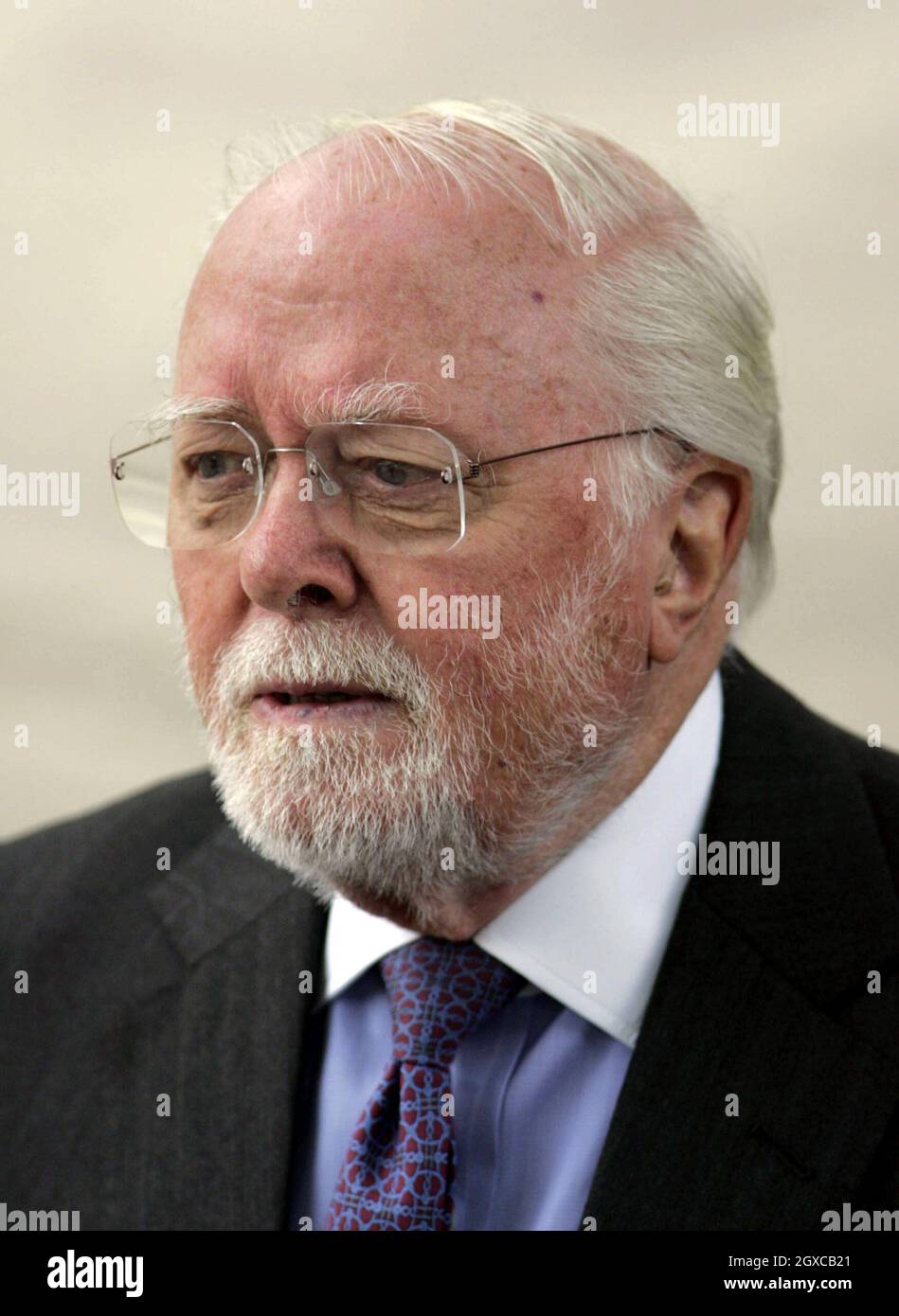 Richard Attenborough attends the Service to celebrate the life of Diana, Princess of Wales at the Guards Chapel in London. Stock Photo