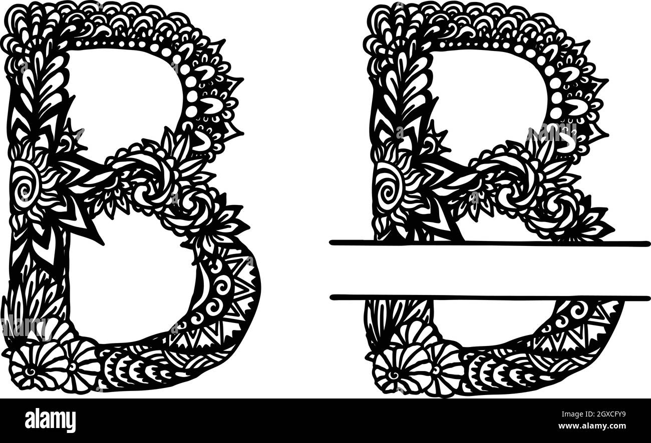 Hand drawn letter B for design element. Vector illustration Stock Vector