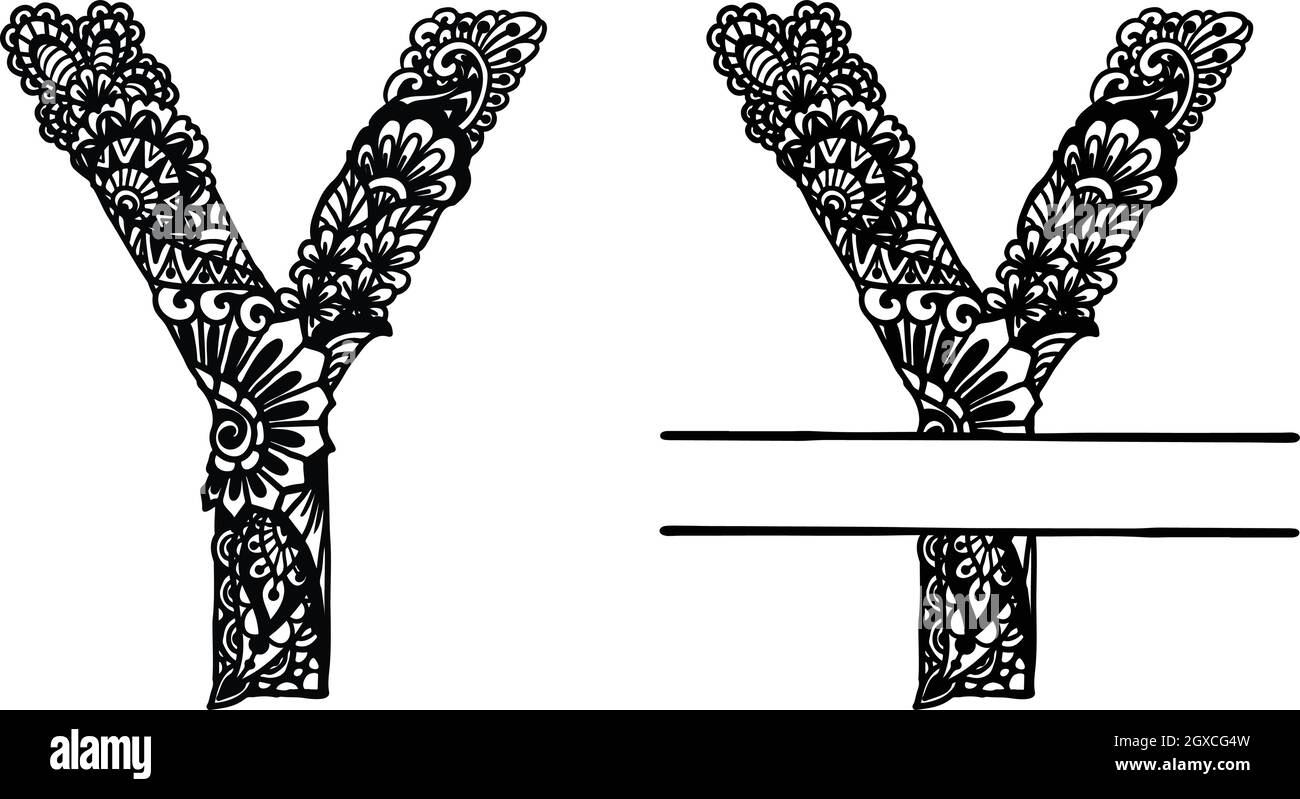 Hand drawn letter Y for design element. Vector illustration Stock Vector