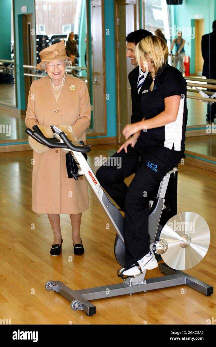 Queen Elizabeth II watch customers use the gym at the LC2 Leisure