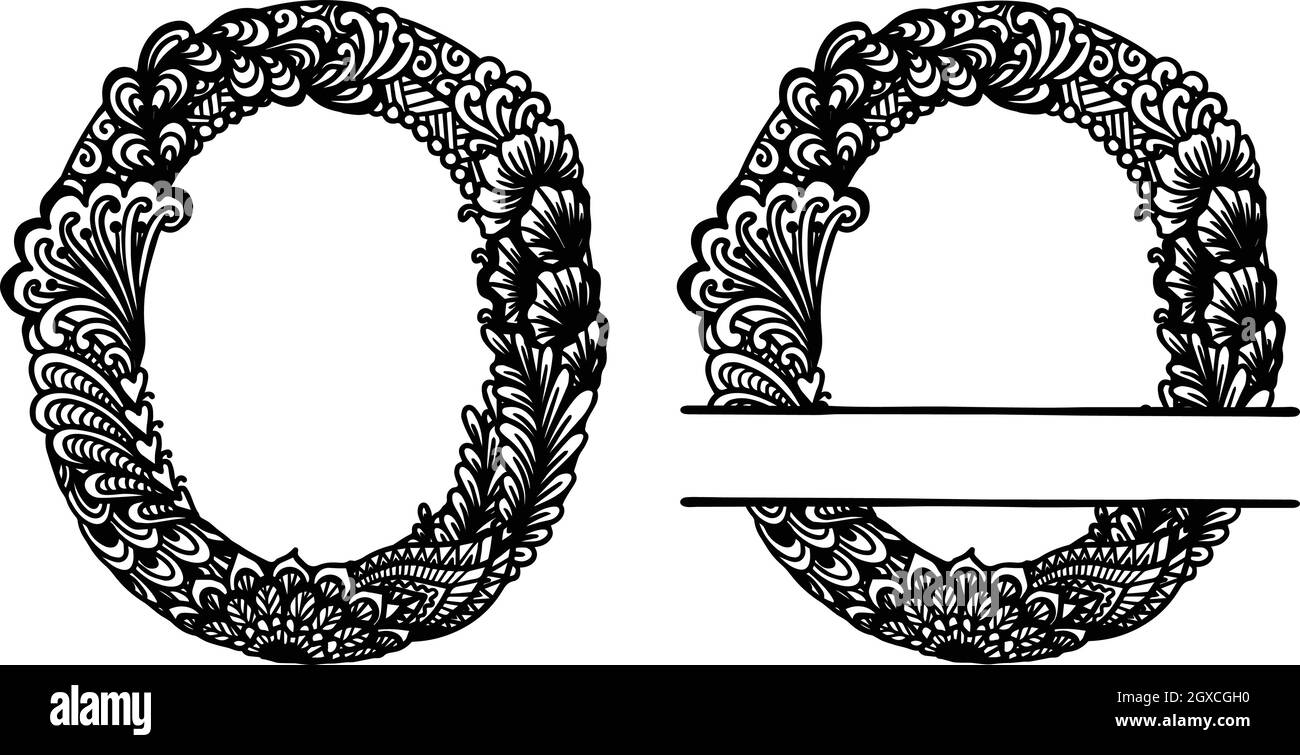 Hand drawn letter O for design element. Vector illustration Stock Vector