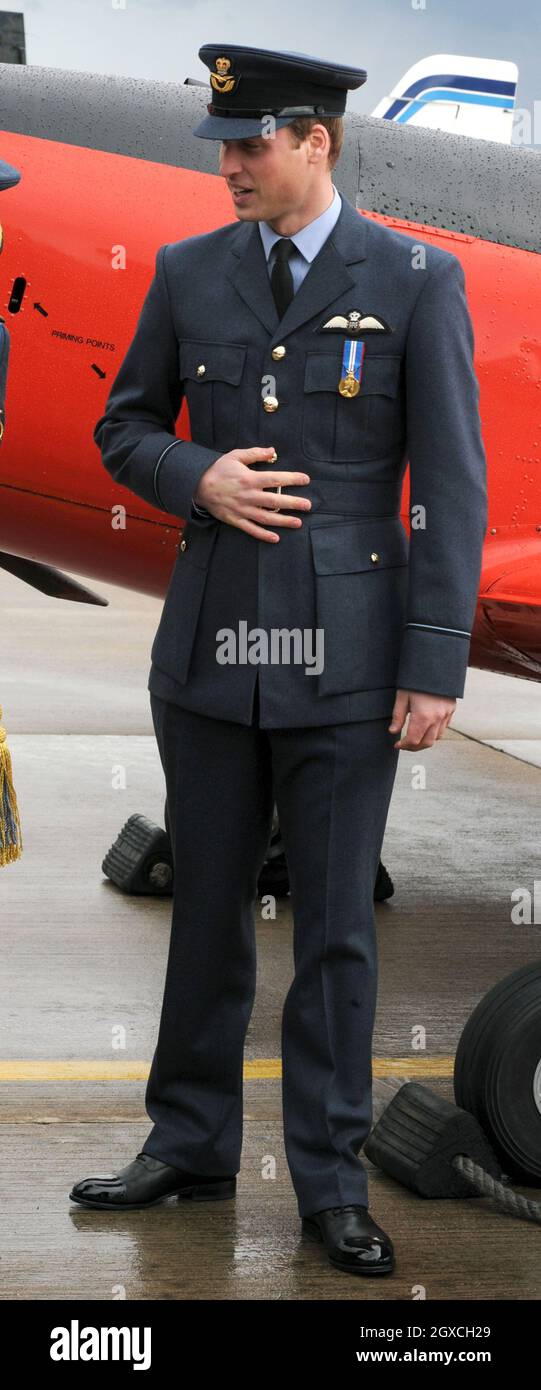 Prince William poses following his graduation ceremony at RAF Cranwell