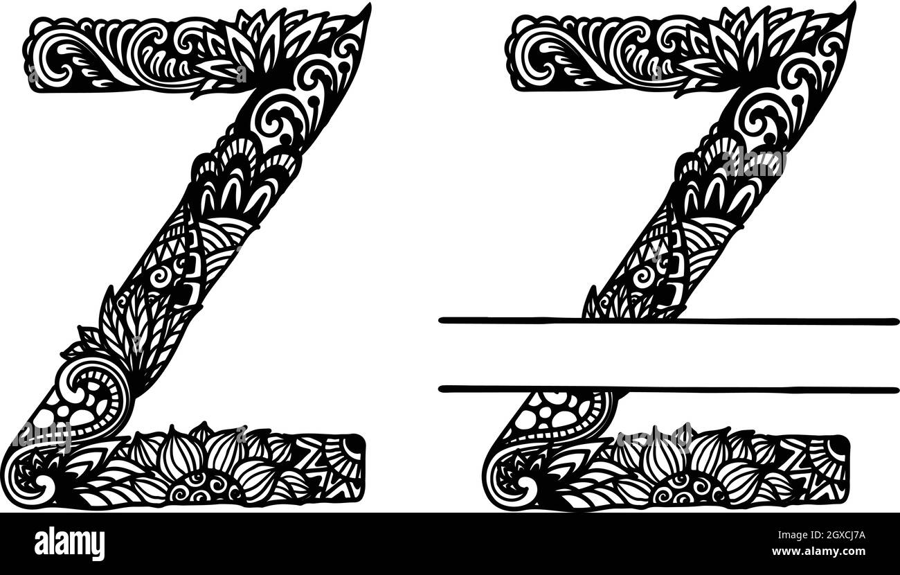 Hand drawn letter Z for design element. Vector illustration Stock Vector