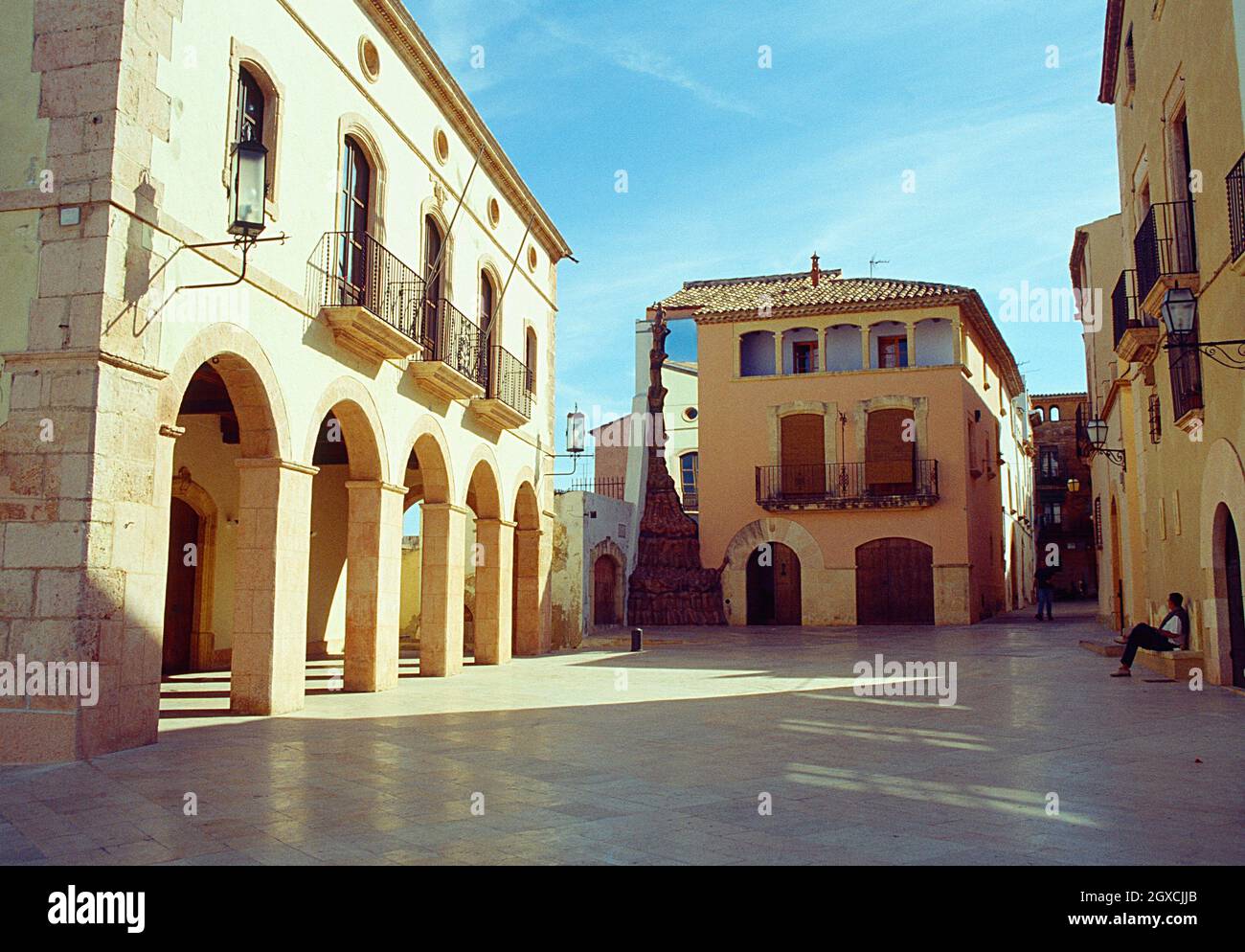 Plaza Mayor. Altafulla, Tarragona province, Catalonia, Spain Stock